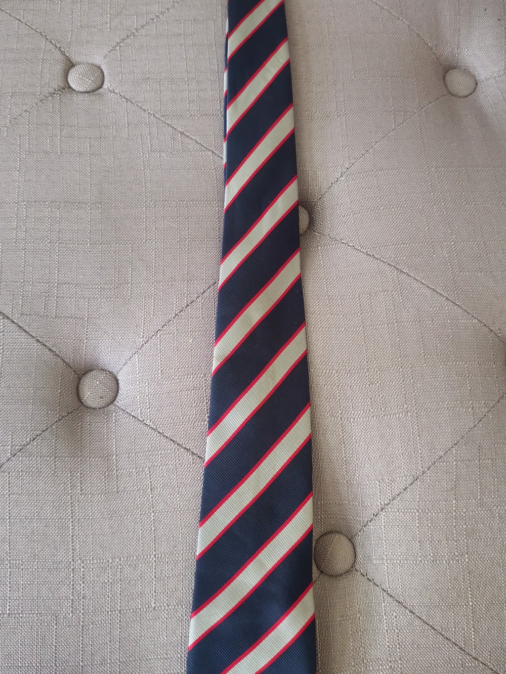 Place Navy BoysTie with Red and Gray Diagonals